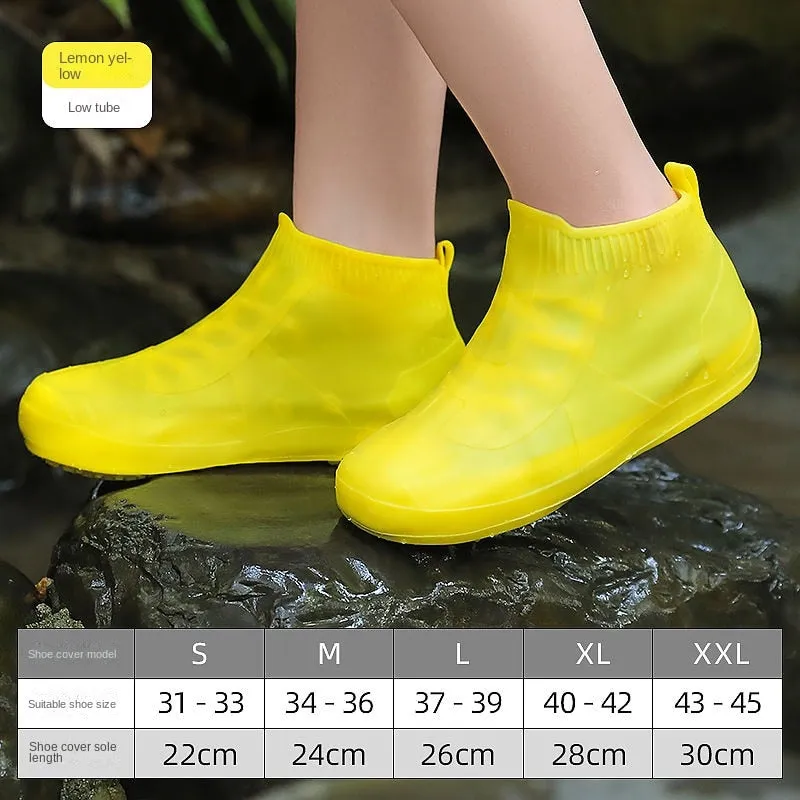 Rain Boots Cover Silicone Rain Boots Waterproof Shoe Cover Children Rainy Day Outdoor Rain Boots High Tube Thickened Non-slip