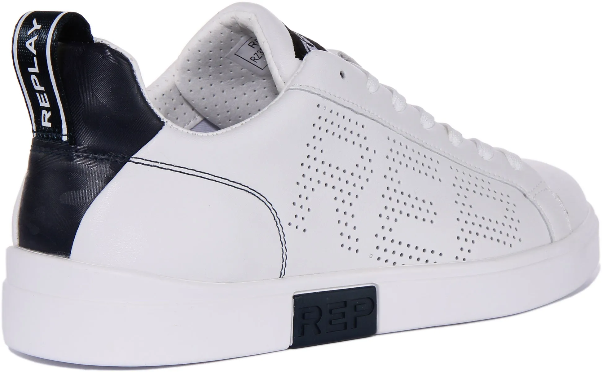 Replay Polaris Perf In White Navy For Men