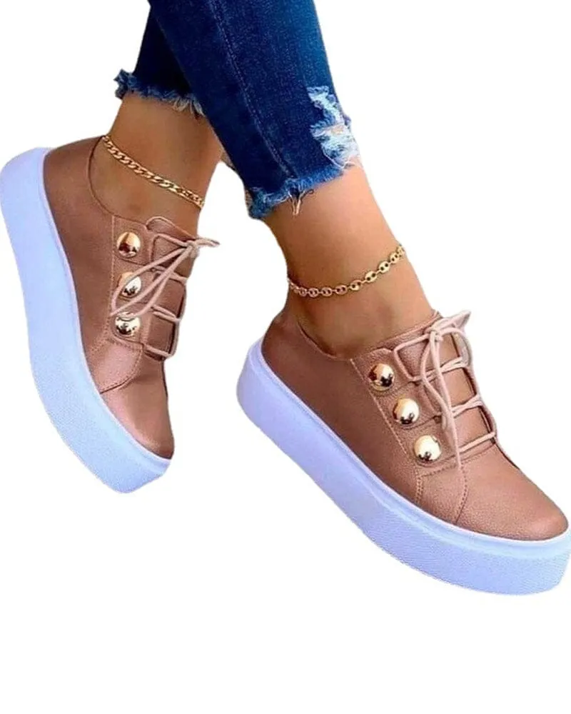 Round Toe Platform Casual Shoes