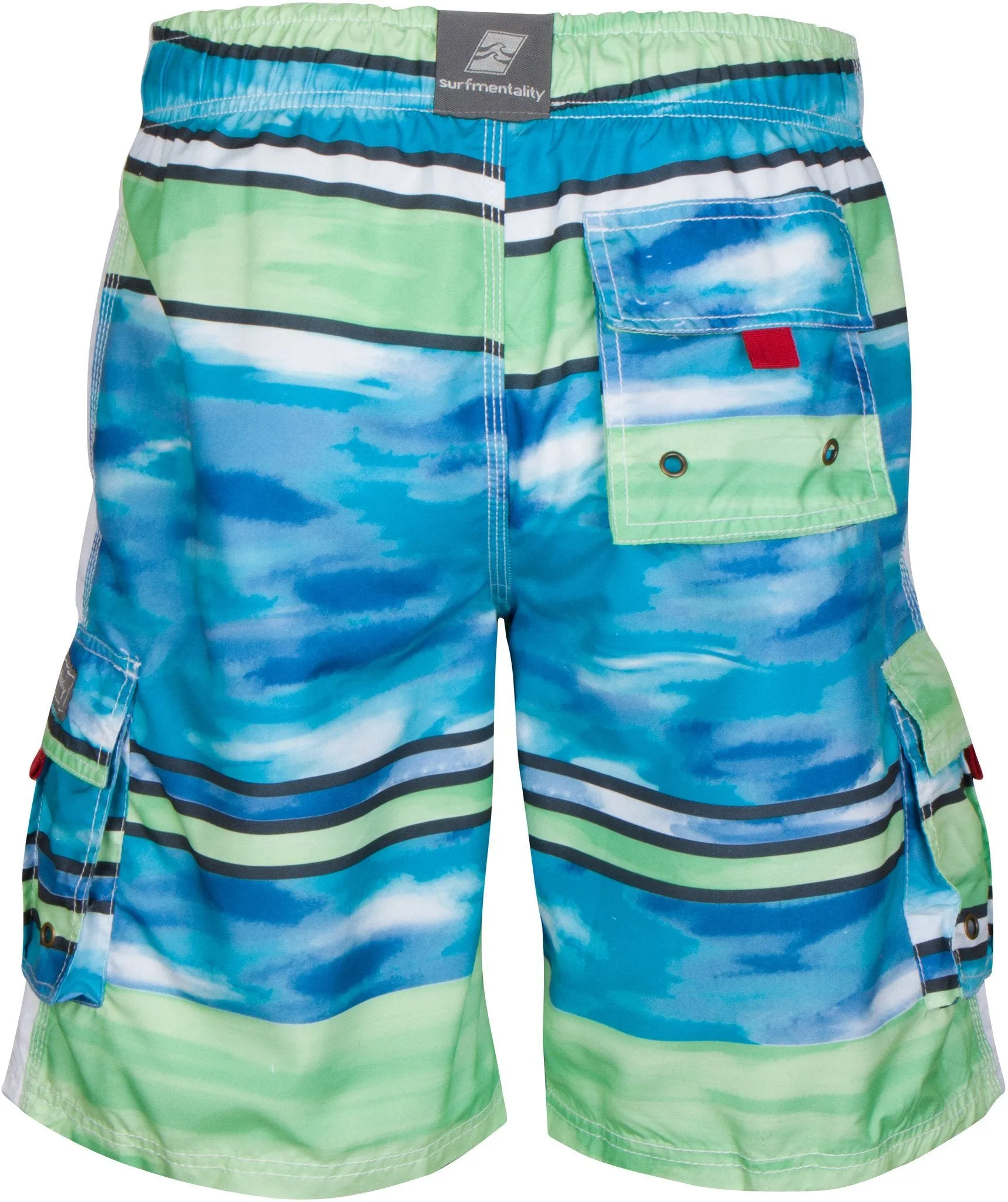 Sakkas Dominic Striped Watercolor Washed Skate Surf Board Short / Swim Trunk