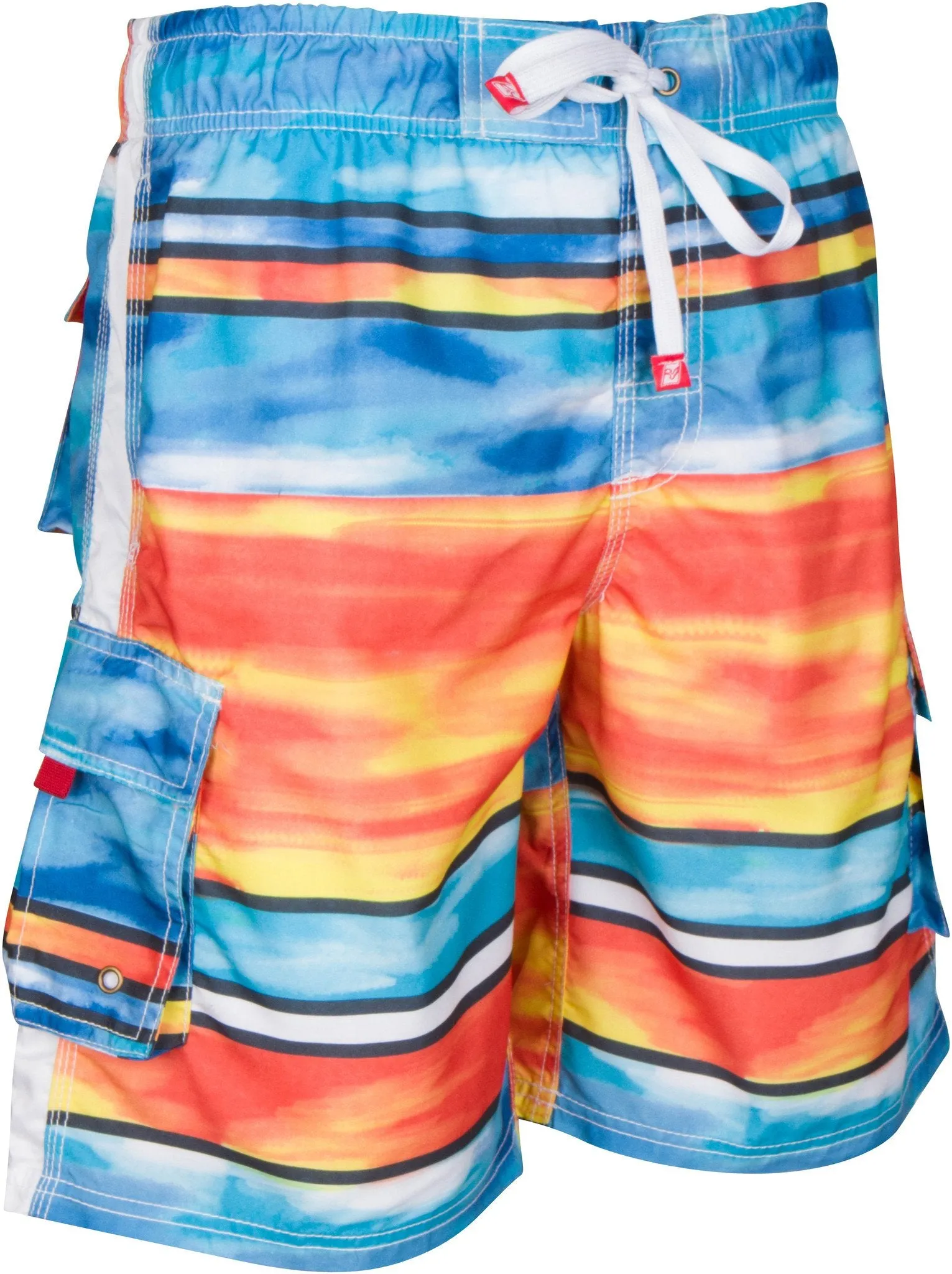 Sakkas Dominic Striped Watercolor Washed Skate Surf Board Short / Swim Trunk