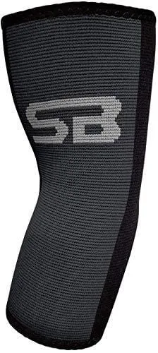 SB SOX Compression Elbow Brace (Pair) – Great Support That Stays in Place – for Tennis Elbow, Tendonitis, Arthritis, Golfers Elbow – Perfect for Weightlifting, Sports, Any Use (Black/Gray, Large)