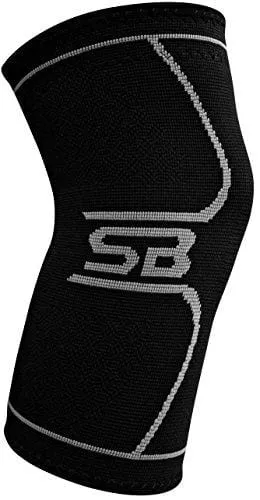 SB SOX Compression Knee Brace for Knee Pain - Braces and Supports Knee for Pain Relief, Meniscus Tear, Arthritis, Injury, Running, Joint Pain, Support (Medium, Black/Gray)