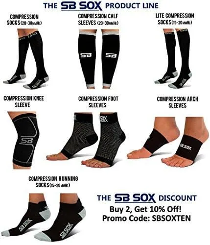 SB SOX Compression Knee Brace for Knee Pain - Braces and Supports Knee for Pain Relief, Meniscus Tear, Arthritis, Injury, Running, Joint Pain, Support (Medium, Black/Gray)