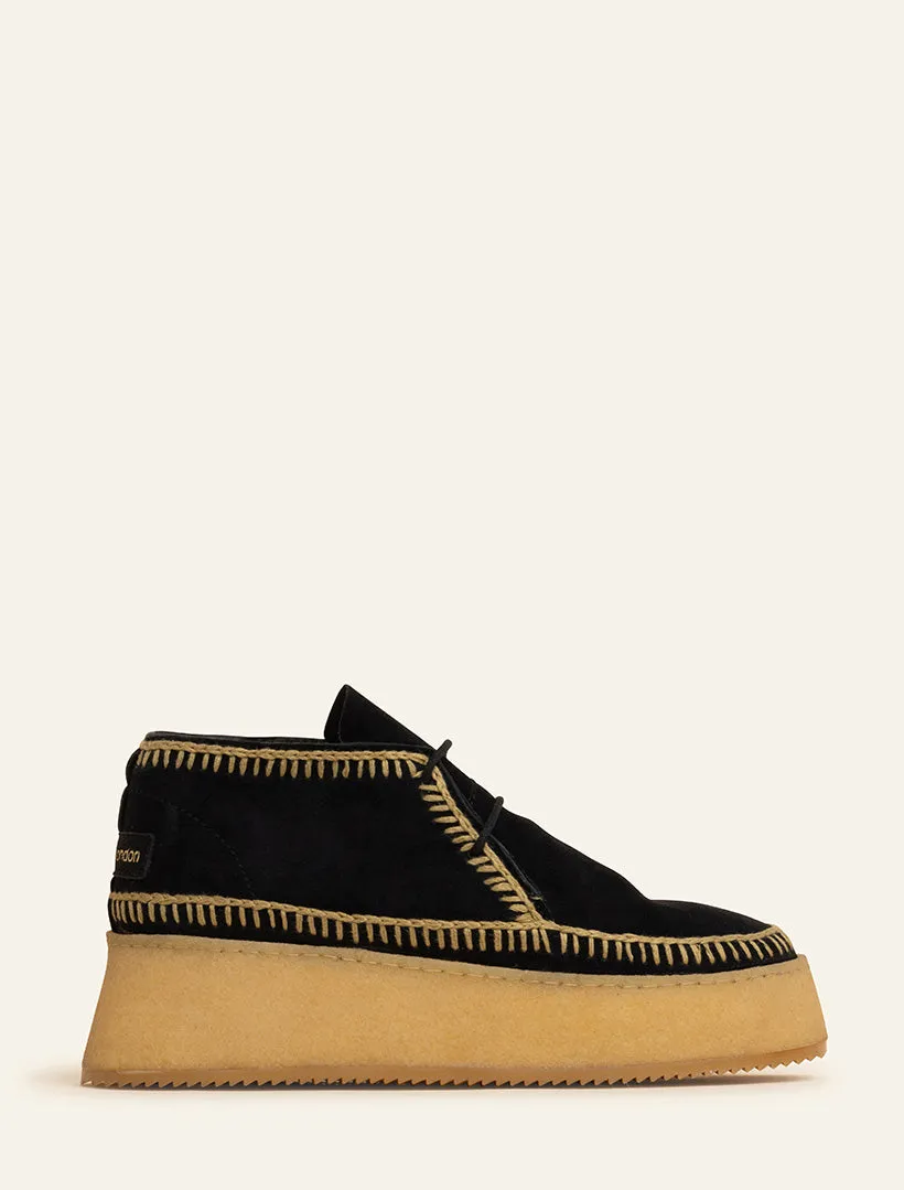 Shenje Platform Chukka Boots Black Latte