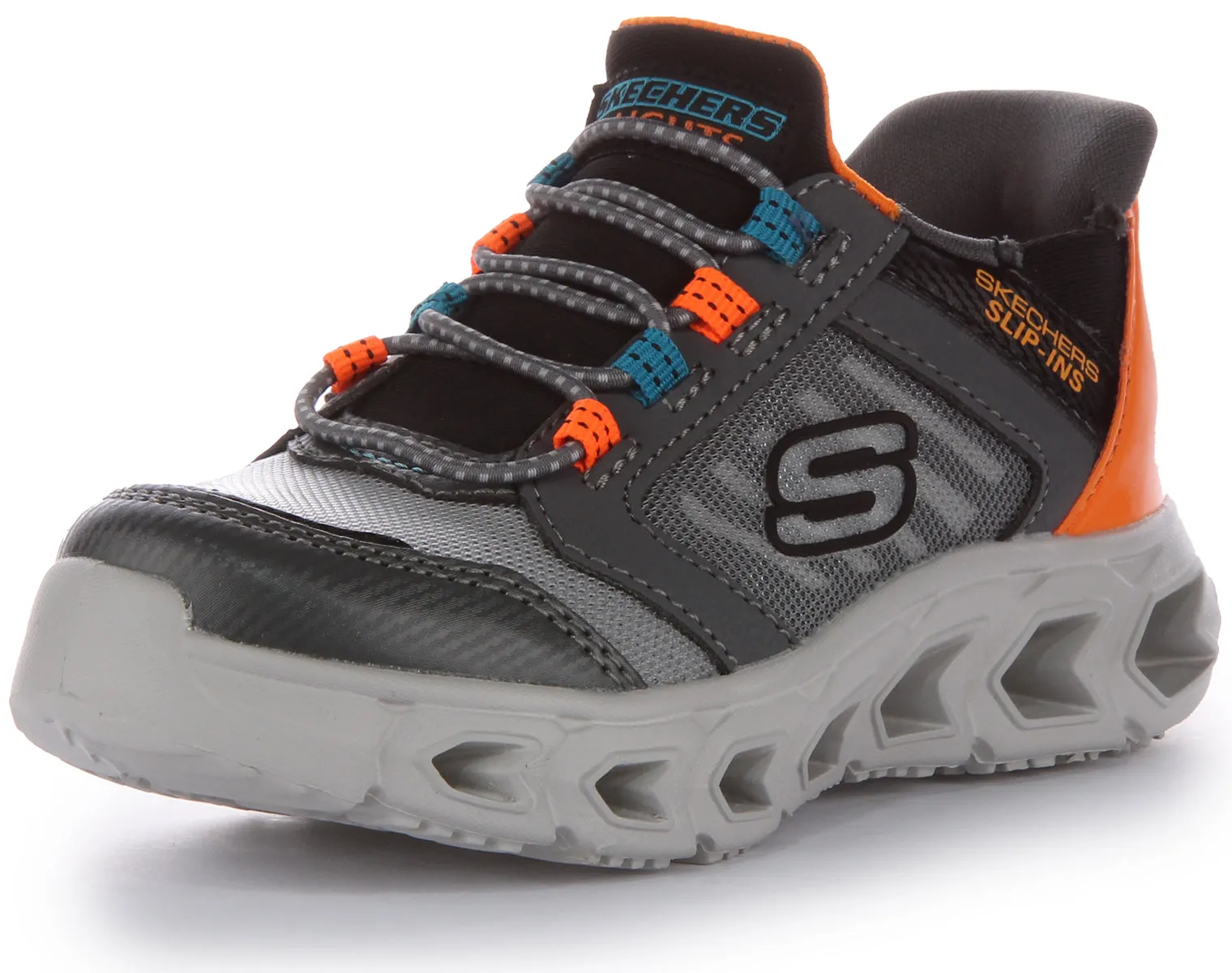 Skechers Hypno-Flash 2.0 In Charcoal For Kids