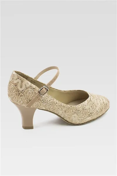 So Danca Women's Sparkle Fabric Wide Base Heel Ballroom Shoe