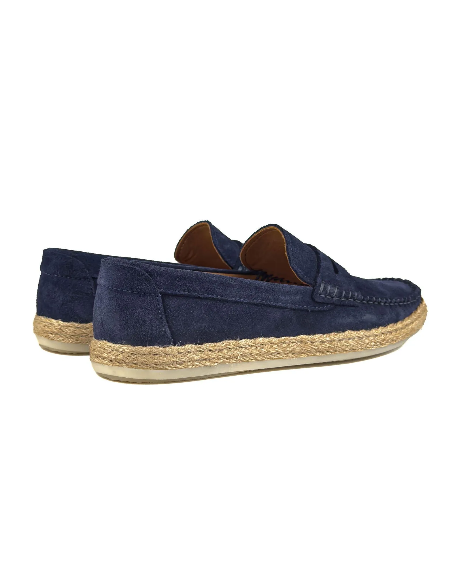 T-Kas Navy Blue Genuine Suede Leather Men's Loafer Shoe