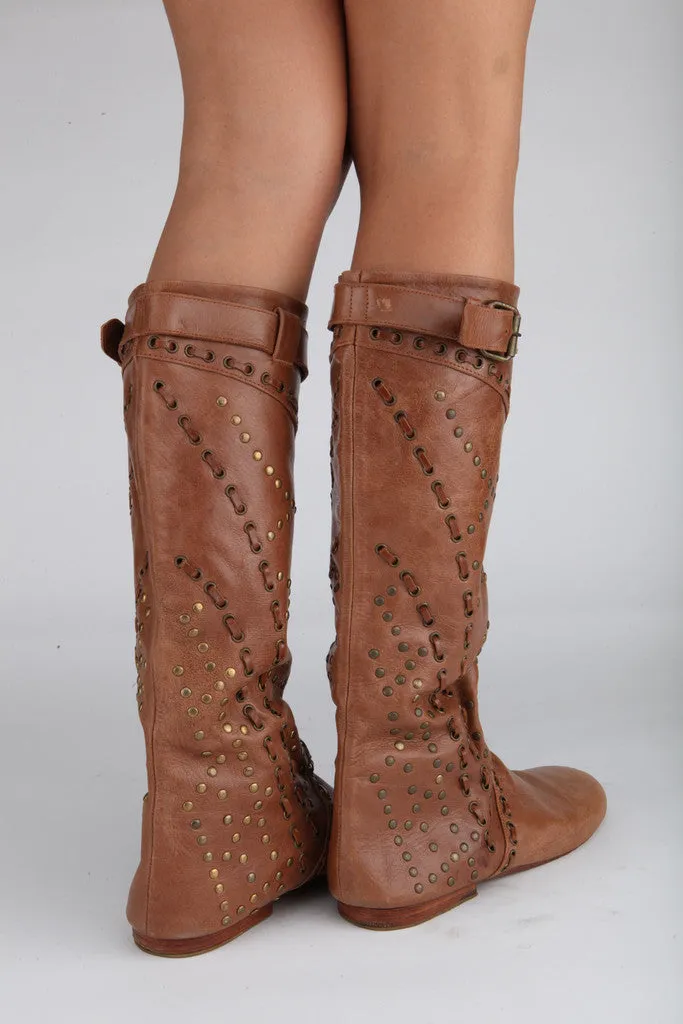 Tan Studded NATASHA Boots