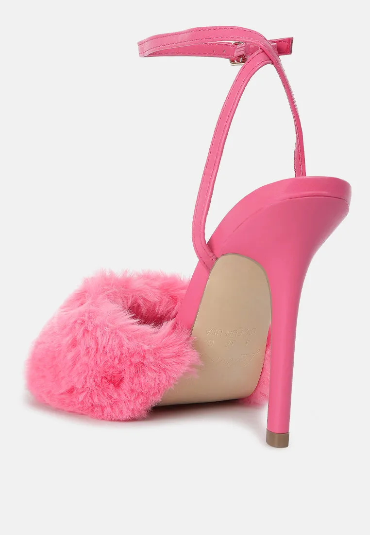 Tarantino Faux Fur Stiletto Sandals