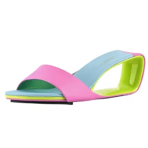 TEEK - Open Solo Band Wedge Slide Sandals