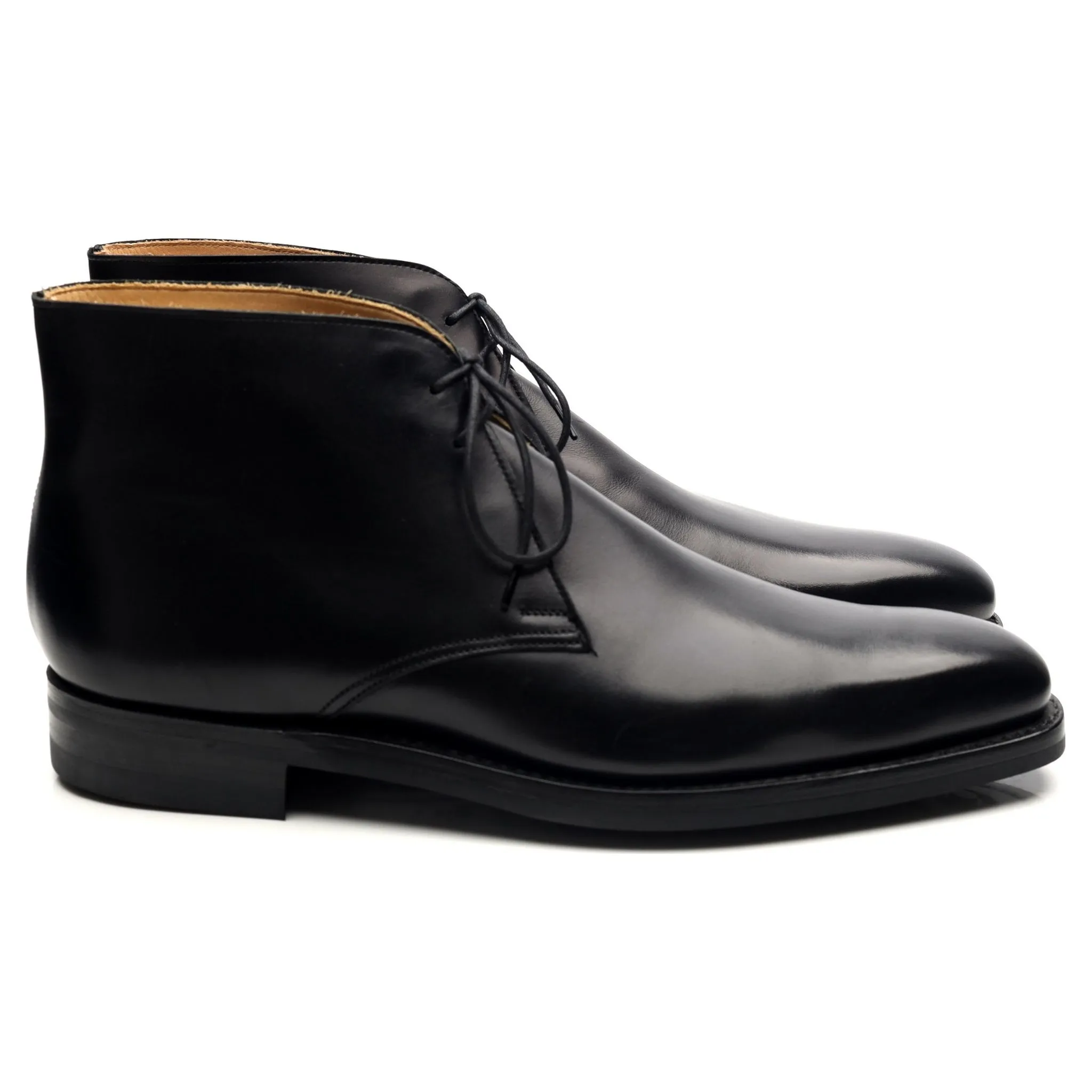 'Tetbury' Black Leather Chukka Boots UK 7.5 E