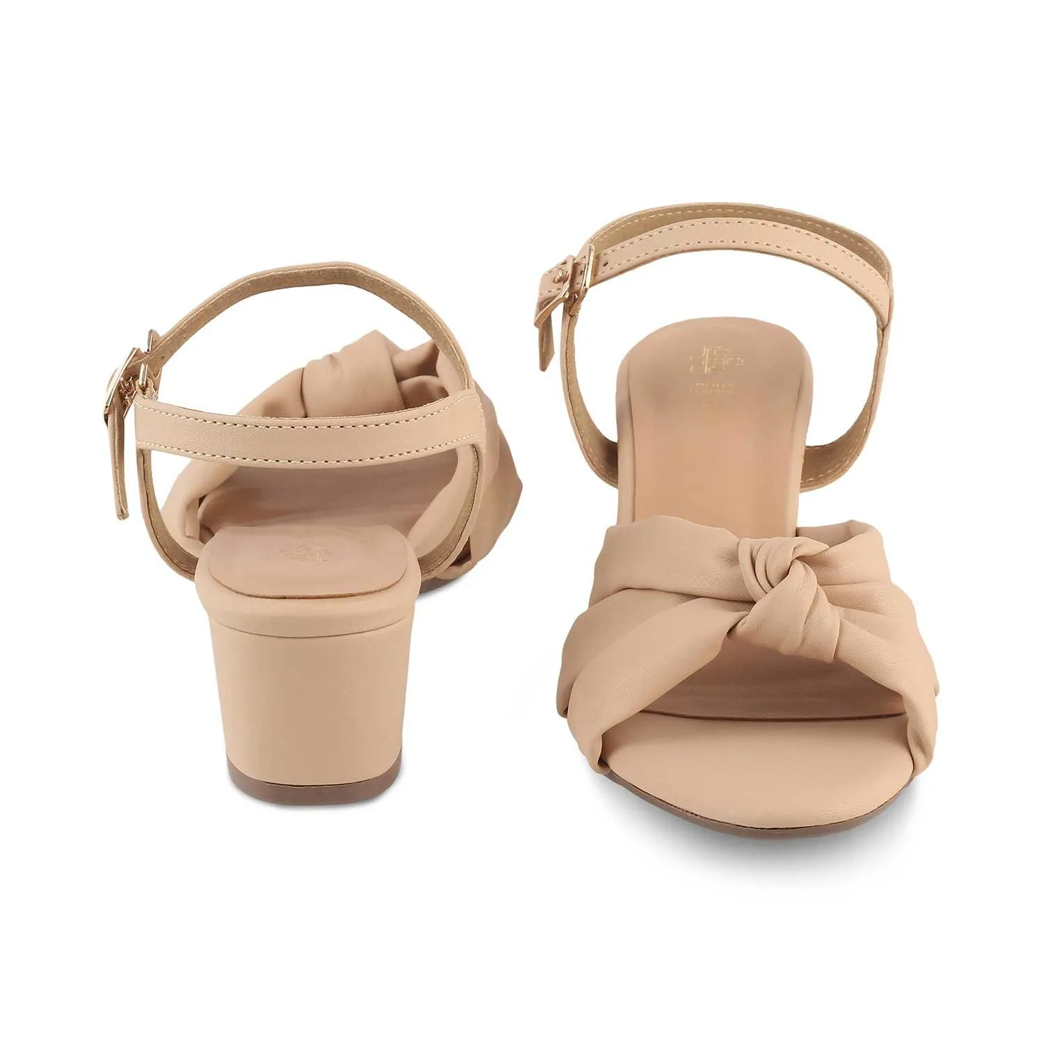 The Boem Beige Women's Dress Block Heel Sandals Tresmode