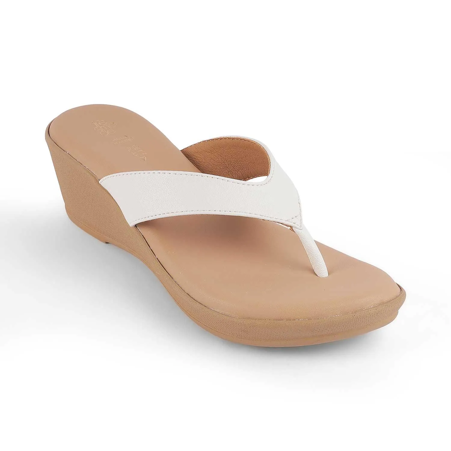 Tresmode Terni White Women's Casual Wedge Sandals