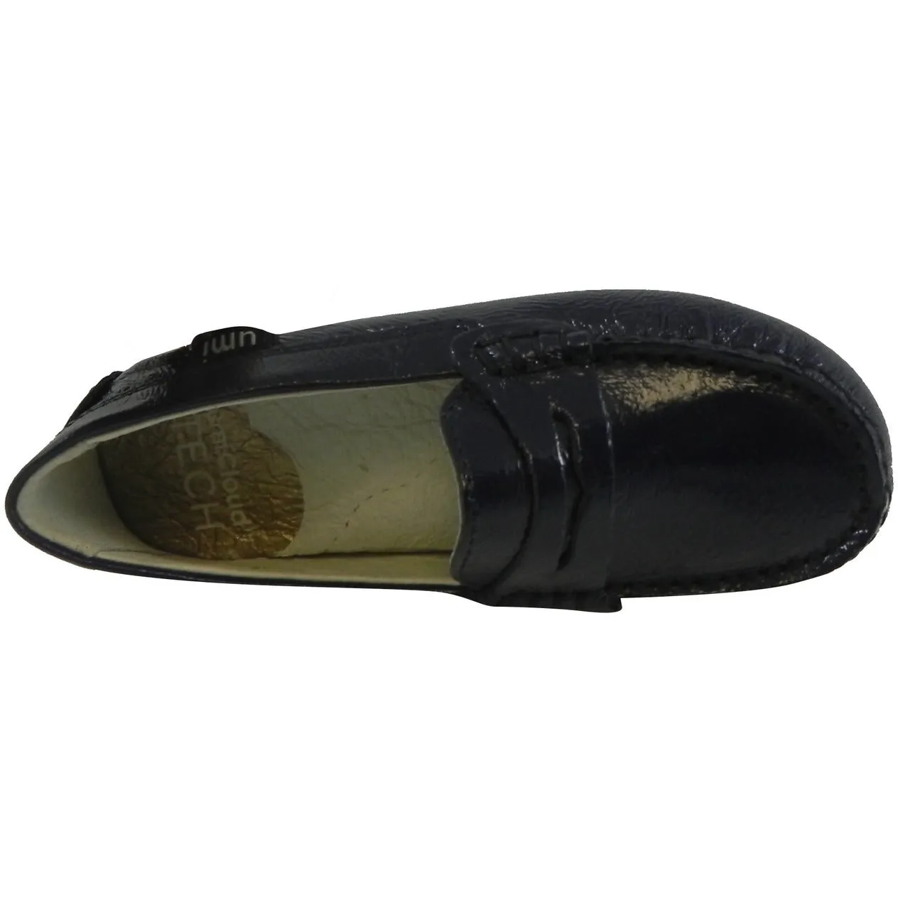 Umi Boy?ÇÖs & Girl?ÇÖs Morie Patent Leather Classic Slip On Studded Oxford Loafer Shoes Navy