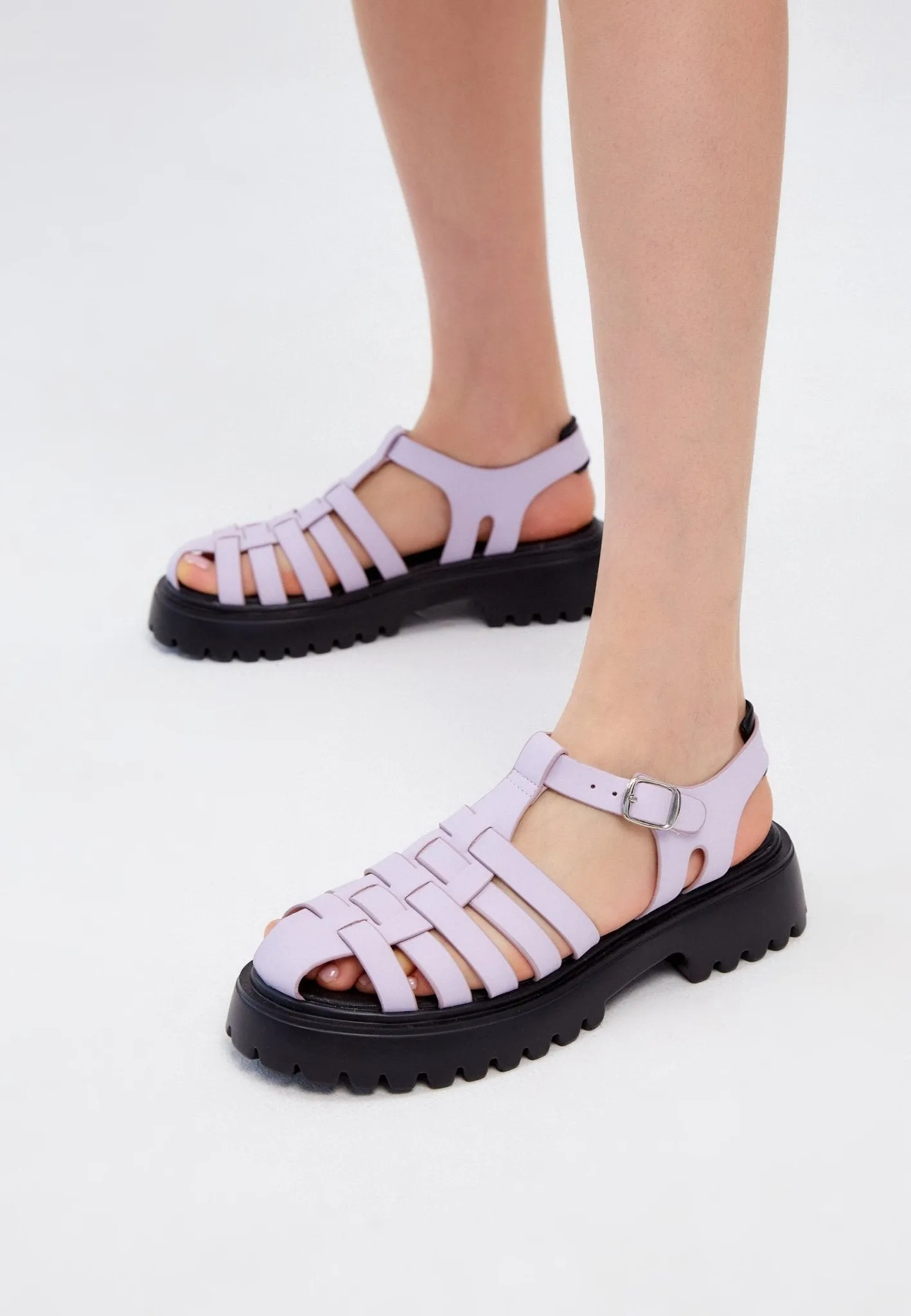 Urban Block Heel Sandals - Lilac