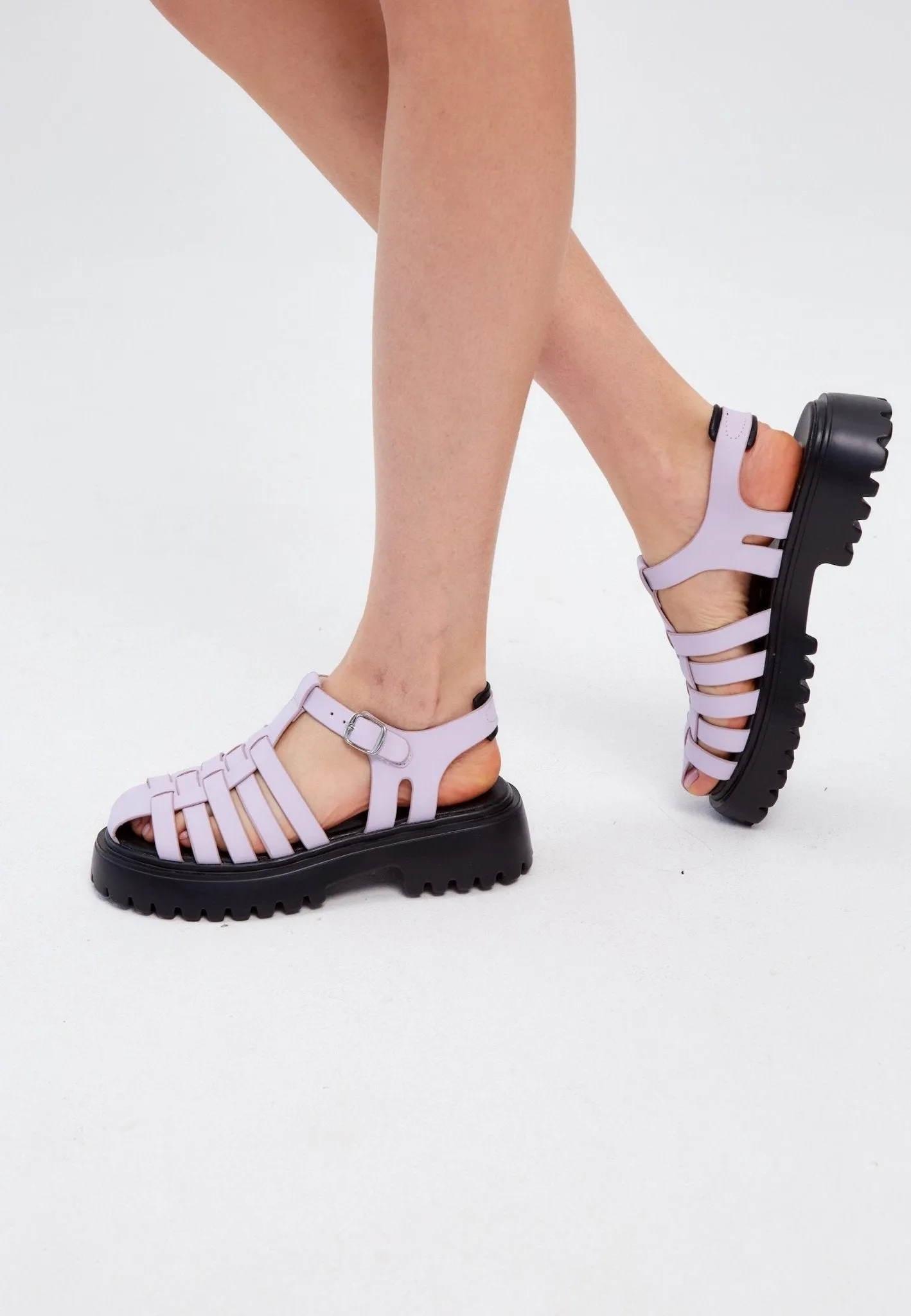 Urban Block Heel Sandals - Lilac