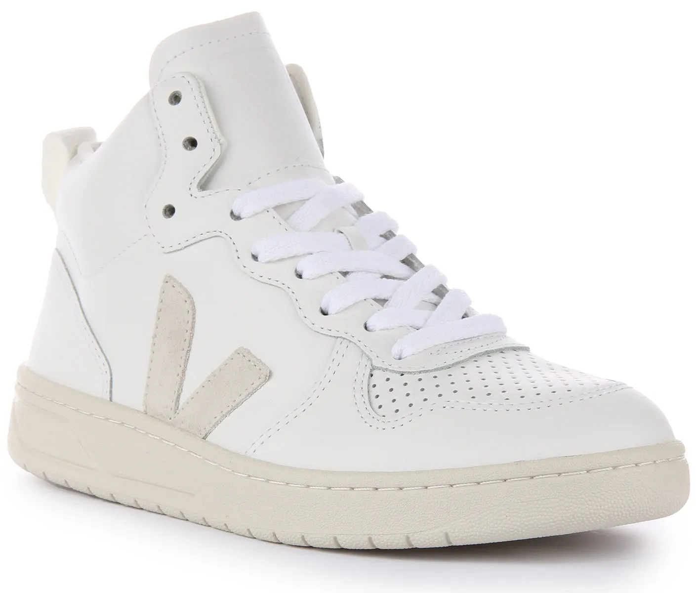 Veja V-15 Leather Trainer In Natural For Men