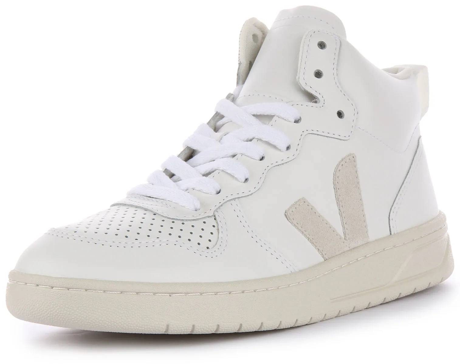 Veja V-15 Leather Trainer In Natural For Men